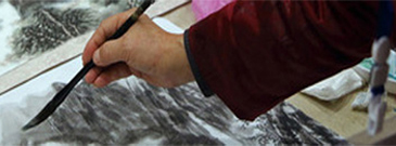 别墅设计活动水墨丹青家装艺术品现场献艺